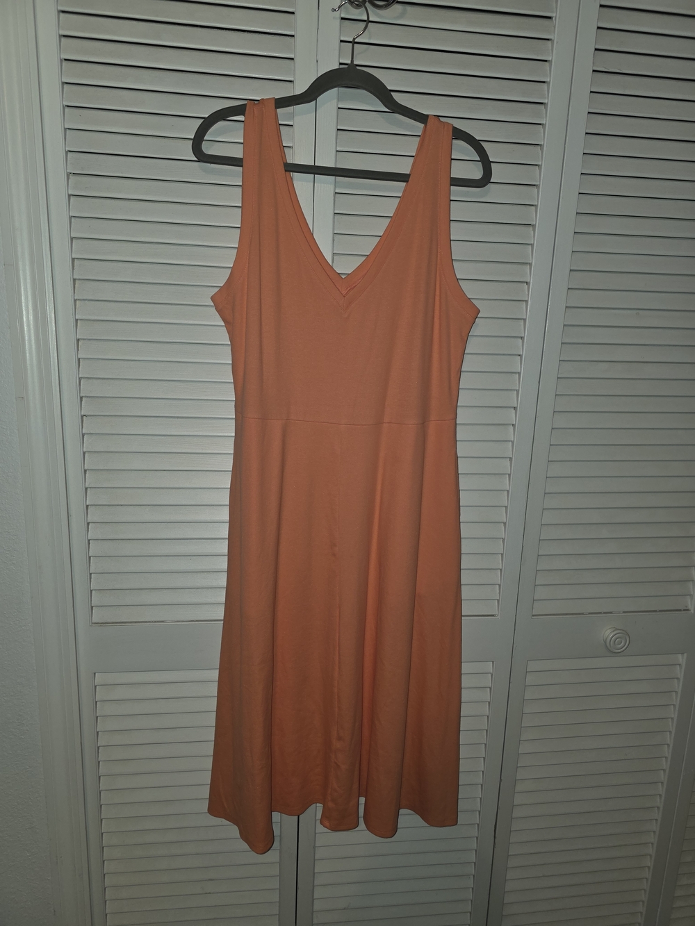 Women's Sleeveless V-Neck Orange Dress